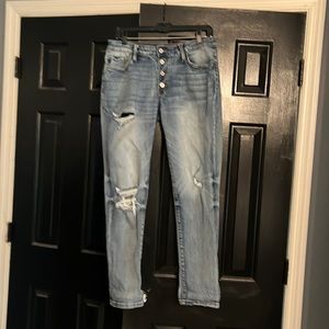 KanCan mid rise front distressed jeans